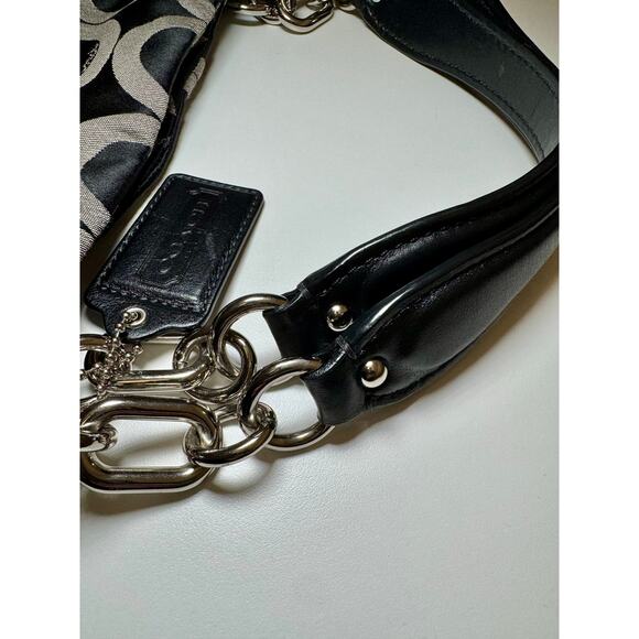 Coach Black and Gray Kristin Art Op Signature Hobo Shoulder Bag - Picture 4 of 8